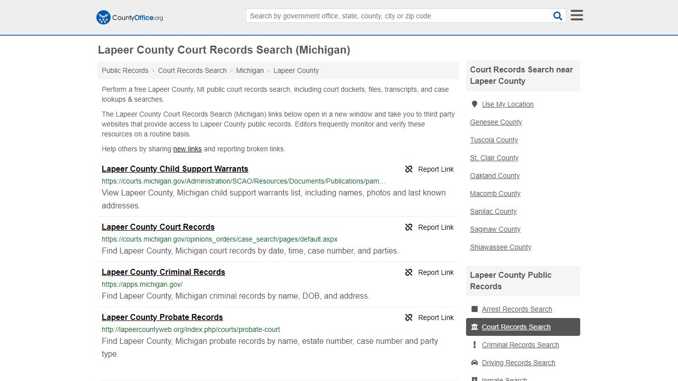 Court Records Search - Lapeer County, MI (Adoptions ...